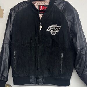 Pro Player Los Angeles Kings vintage 90’s Black Leather Bomber Jacket